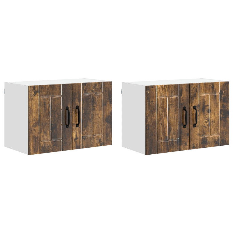Szafki kuchenne naścienne 2 pcs Dąb wędzony 60 x 31 x 40 cm