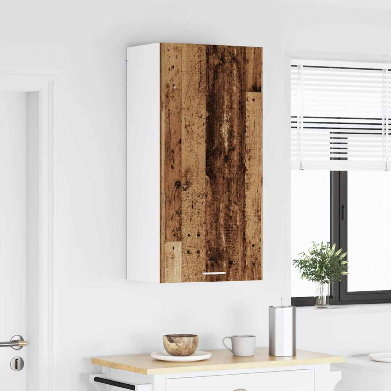 Szafka wisząca z drzwiami Stare Drewno i Biały 50 x 31 x 100 cm