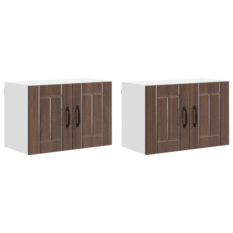 Szafki kuchenne naścienne 2 pcs Brązowy dąb 60 x 31 x 40 cm