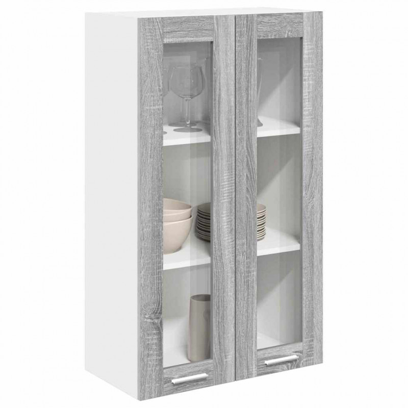 Szafka wisząca z przechowywaniem Szary Sonoma 60 x 31 x 100 cm
