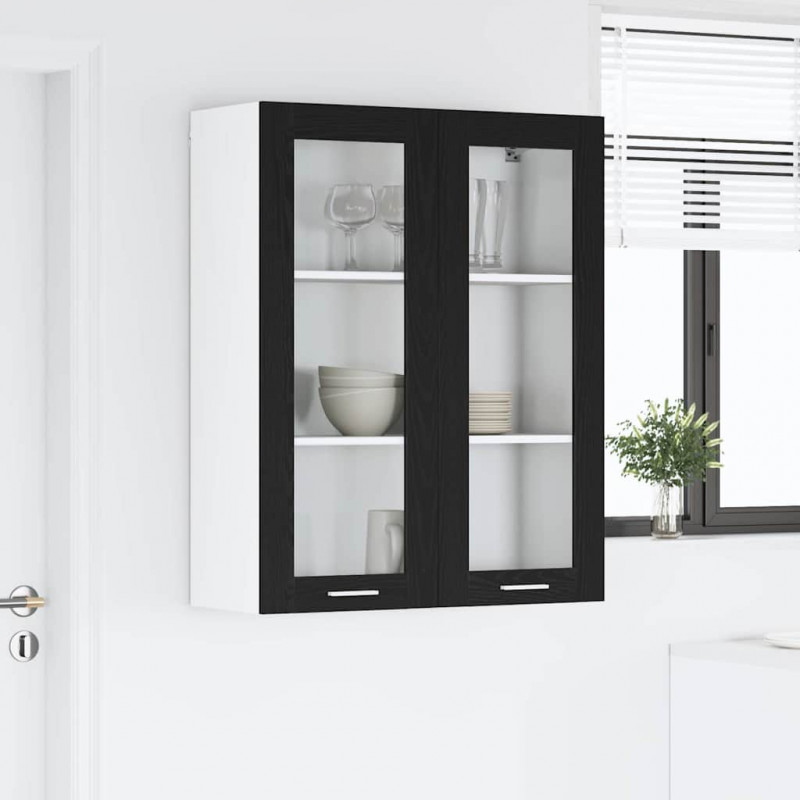 Szafka wisząca z przechowywaniem Czarny Dąb 80 x 31 x 100 cm