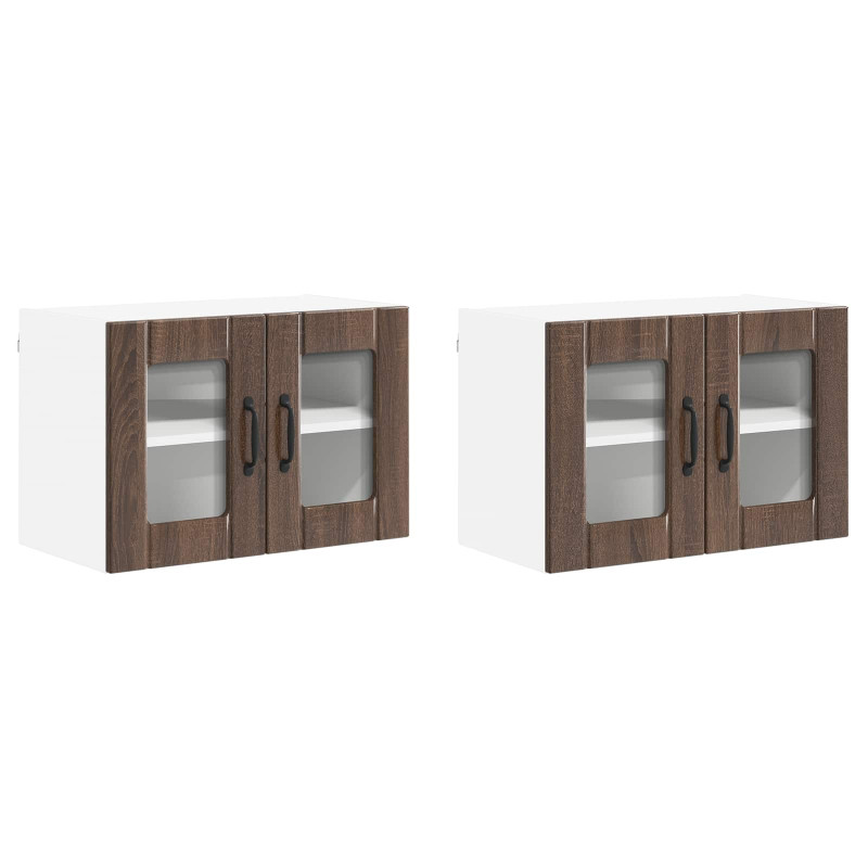 Szafki kuchenne naścienne 2 pcs Brązowy dąb 60 x 31 x 40 cm