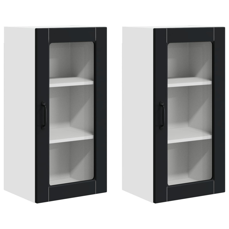 Szafka kuchenna 2 pcs Czarny 40 x 31 x 80 cm