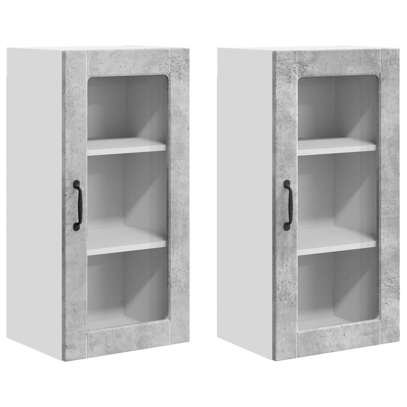 Szafka kuchenna 2 pcs Betonowy szary 40 x 31 x 80 cm