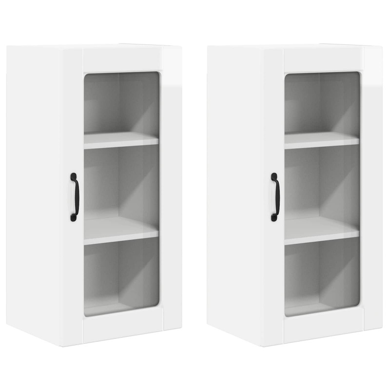 Szafka kuchenna 2 pcs Wysoki połysk biały 40 x 31 x 80 cm