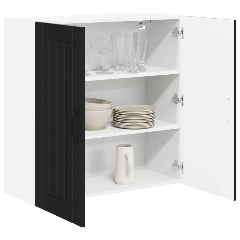 Szafka kuchenna Czarny 80 x 31 x 80 cm Materiał drewnopochodny