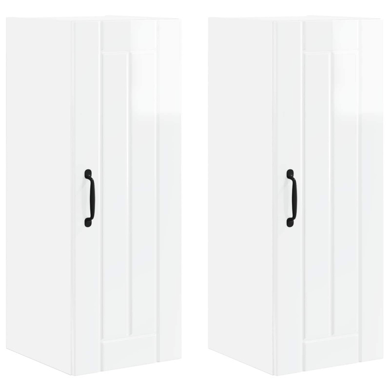 Szafka kuchenna 2 pcs Wysoki połysk biały 30 x 31 x 80 cm