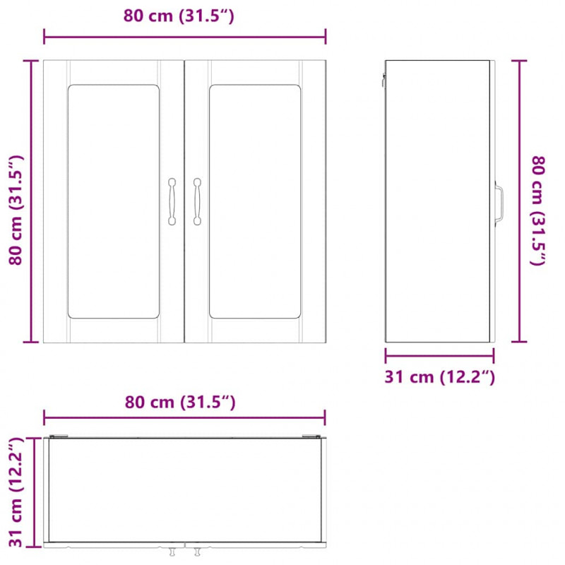 Szafka kuchenna Biały 80 x 31 x 80 cm Materiał drewnopochodny
