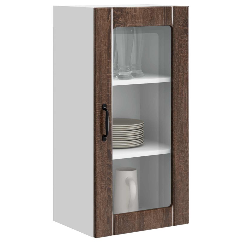 Szafka kuchenna z półką 2 pcs Brązowy dąb 40 x 31 x 80 cm