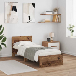 Ramka łóżka Stare drewno 75 x 190 cm Materiał drewnopochodny