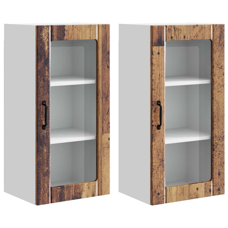 Szafka kuchenna z półką 2 pcs Stare drewno 40 x 31 x 80 cm