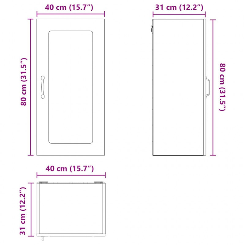 Szafka kuchenna z półką 2 pcs Stare drewno 40 x 31 x 80 cm