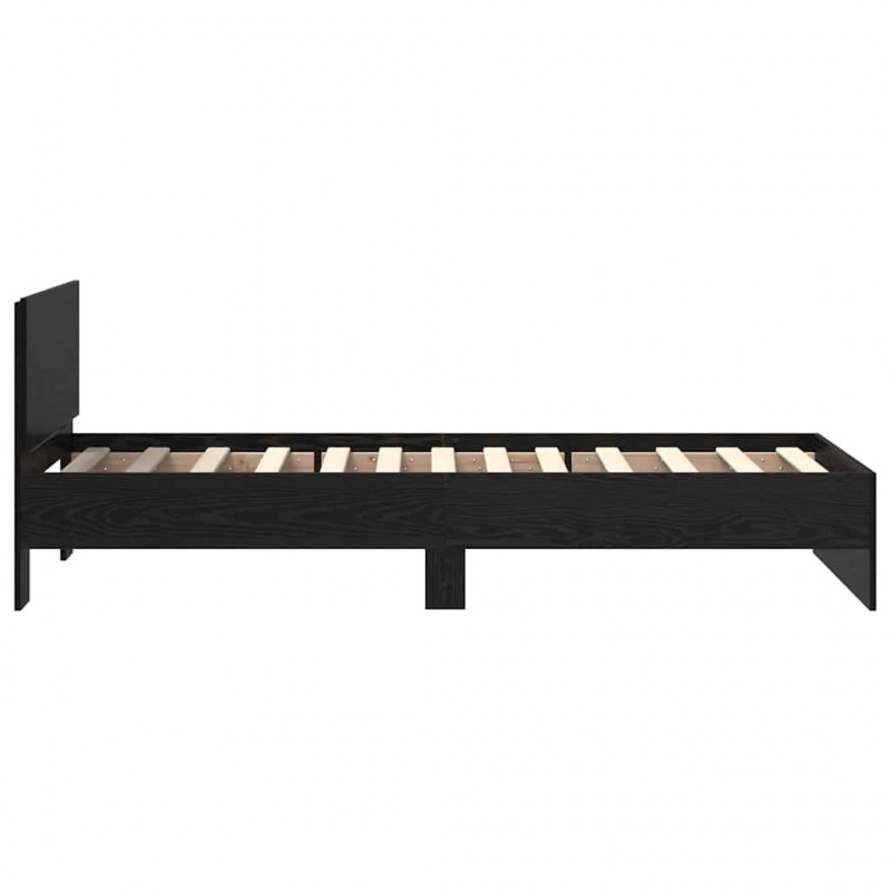 Ramka łóżka Czarny Dąb 75 x 190 cm Materiał drewnopochodny