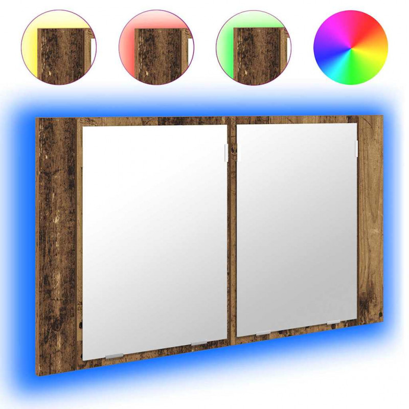 Szafka z lustrem do łazienki Stare drewno 80 x 12 x 45 cm