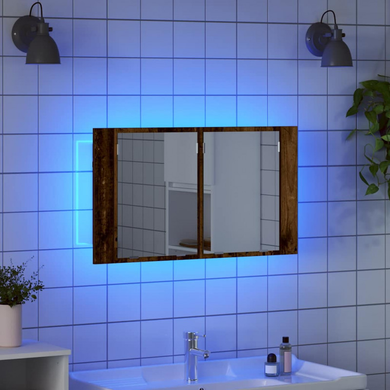 Szafka z lustrem do łazienki Stare drewno 80 x 12 x 45 cm