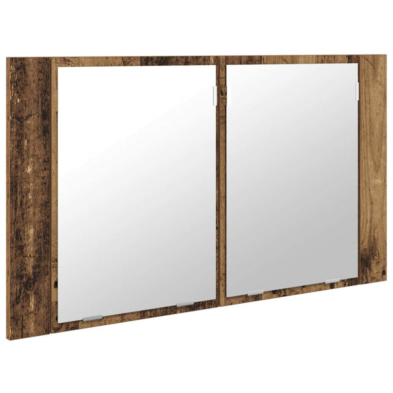 Szafka z lustrem do łazienki Stare drewno 80 x 12 x 45 cm
