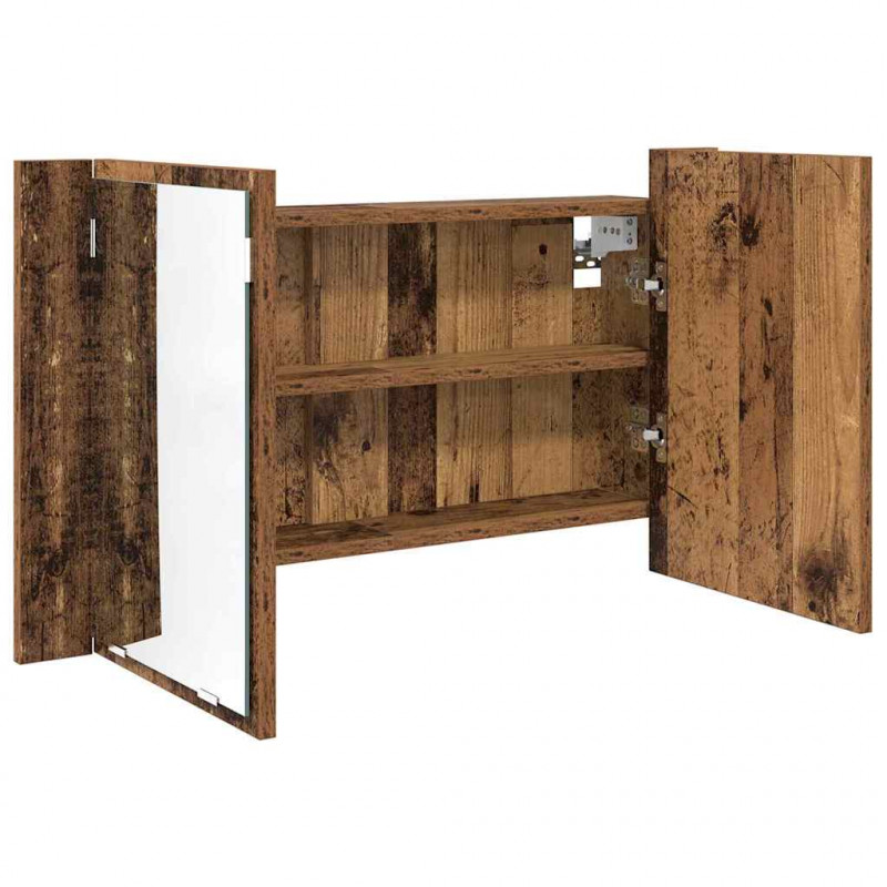 Szafka z lustrem do łazienki Stare drewno 80 x 12 x 45 cm