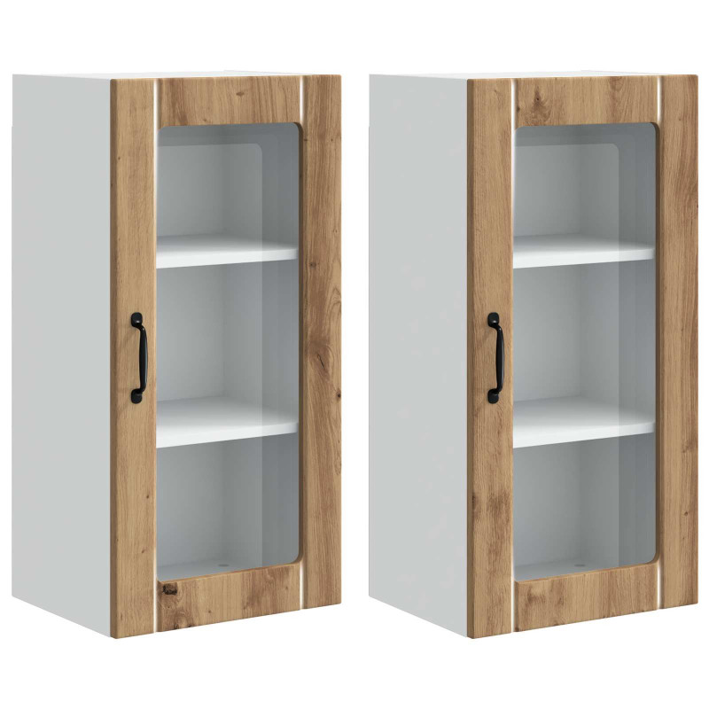 Szafka kuchenna z półką 2 pcs Dąb rzemieślniczy 40 x 31 x 80 cm