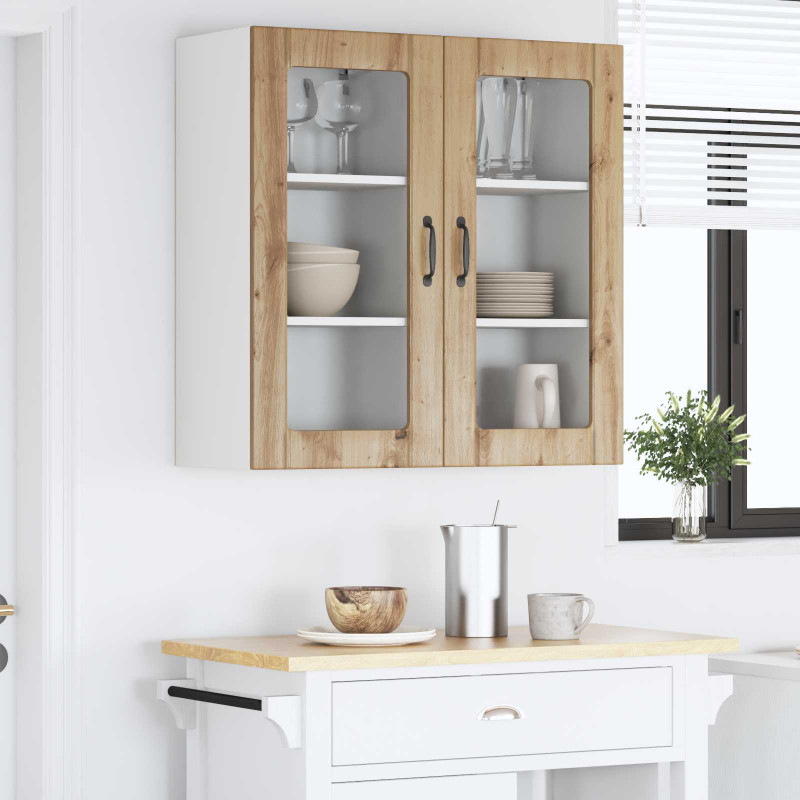 Szafka kuchenna z półką 2 pcs Dąb rzemieślniczy 40 x 31 x 80 cm