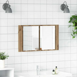 Szafka z lustrem do łazienki Dąb rzemieślniczy 80 x 12 x 45 cm