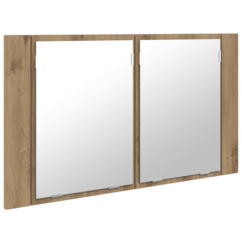 Szafka z lustrem do łazienki Dąb rzemieślniczy 80 x 12 x 45 cm