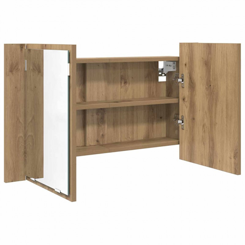 Szafka z lustrem do łazienki Dąb rzemieślniczy 80 x 12 x 45 cm
