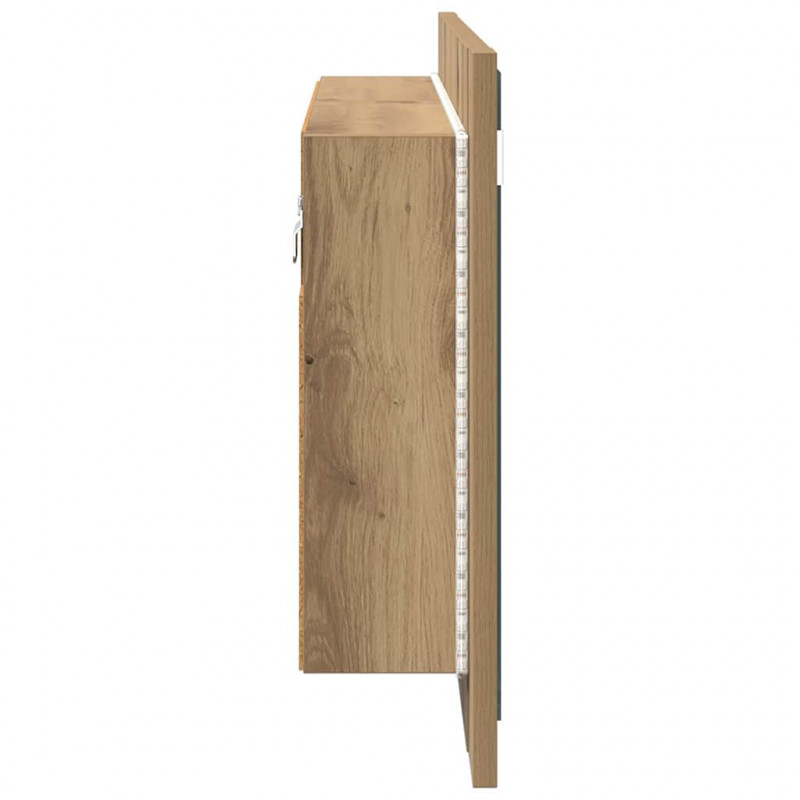Szafka z lustrem do łazienki Dąb rzemieślniczy 80 x 12 x 45 cm