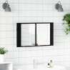 Szafka z lustrem do łazienki z półką Czarny Dąb 80 x 12 x 45 cm