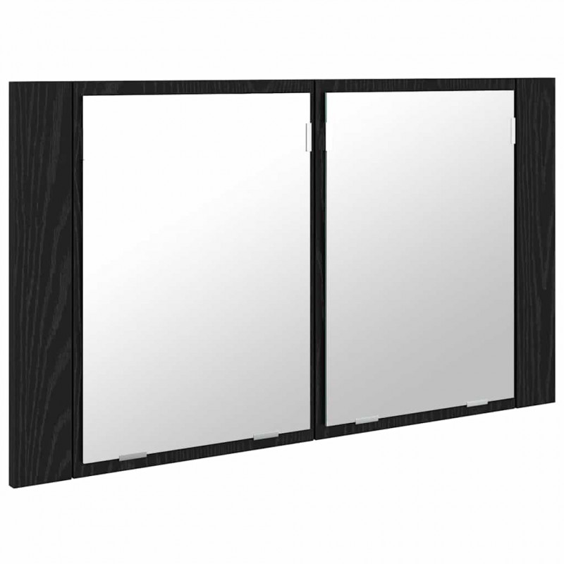 Szafka z lustrem do łazienki z półką Czarny Dąb 80 x 12 x 45 cm