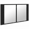 Szafka z lustrem do łazienki z półką Czarny Dąb 80 x 12 x 45 cm