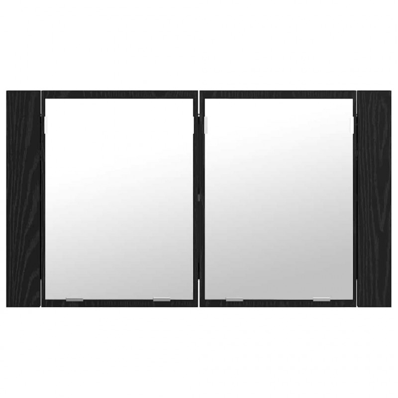 Szafka z lustrem do łazienki z półką Czarny Dąb 80 x 12 x 45 cm