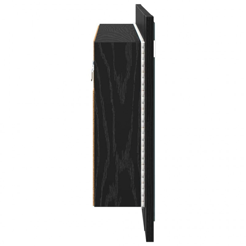 Szafka z lustrem do łazienki z półką Czarny Dąb 80 x 12 x 45 cm