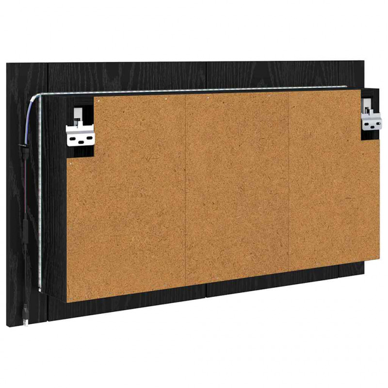 Szafka z lustrem do łazienki z półką Czarny Dąb 80 x 12 x 45 cm