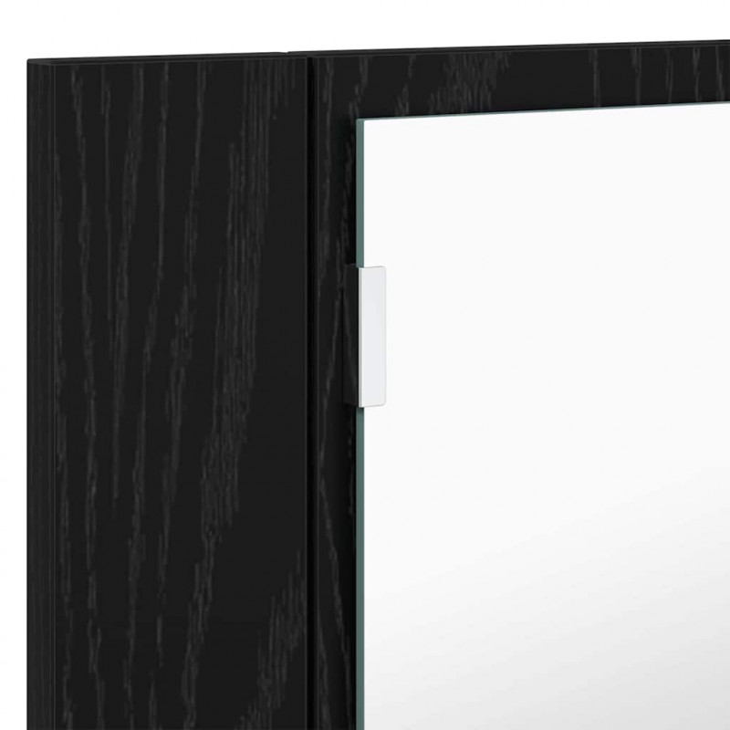 Szafka z lustrem do łazienki z półką Czarny Dąb 80 x 12 x 45 cm