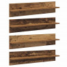 Półki ścienne z półką 4 pcs Stare drewno 80 x 11,5 x 18 cm