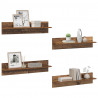 Półki ścienne z półką 4 pcs Stare drewno 80 x 11,5 x 18 cm