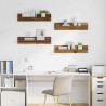 Półki ścienne z półką 4 pcs Stare drewno 80 x 11,5 x 18 cm