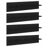 Półki ścienne z półką 4 pcs Czarny Dąb 80 x 11,5 x 18 cm