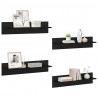 Półki ścienne z półką 4 pcs Czarny Dąb 80 x 11,5 x 18 cm