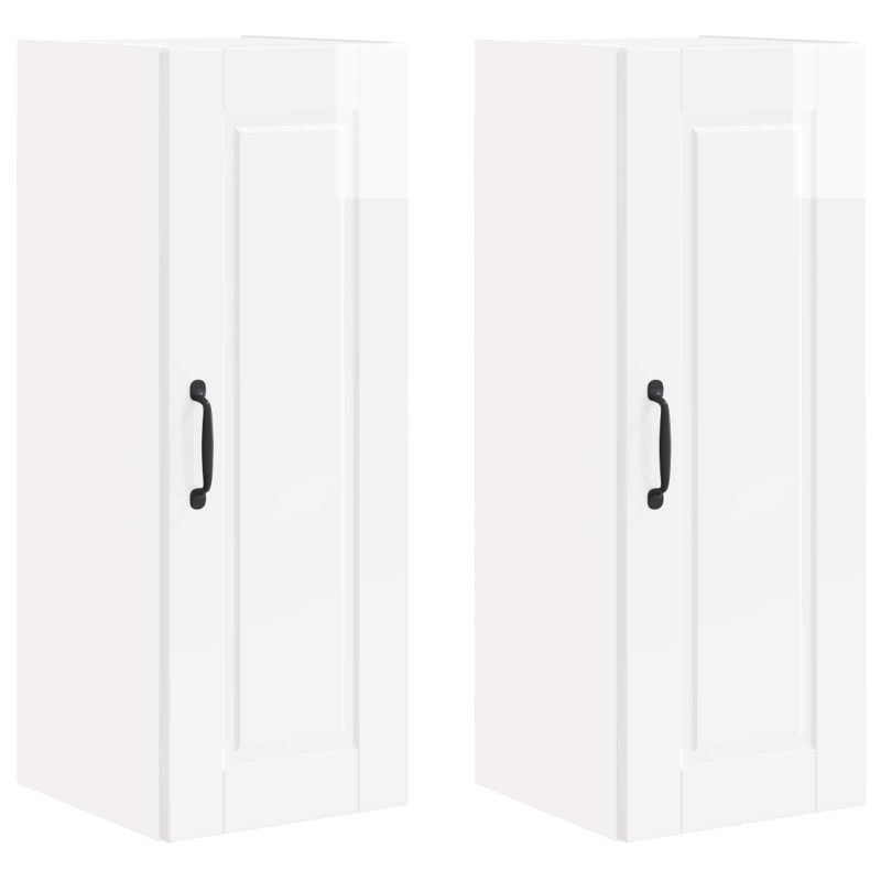 Szafka kuchenna 2 pcs Wysoki połysk biały 30 x 31 x 80 cm