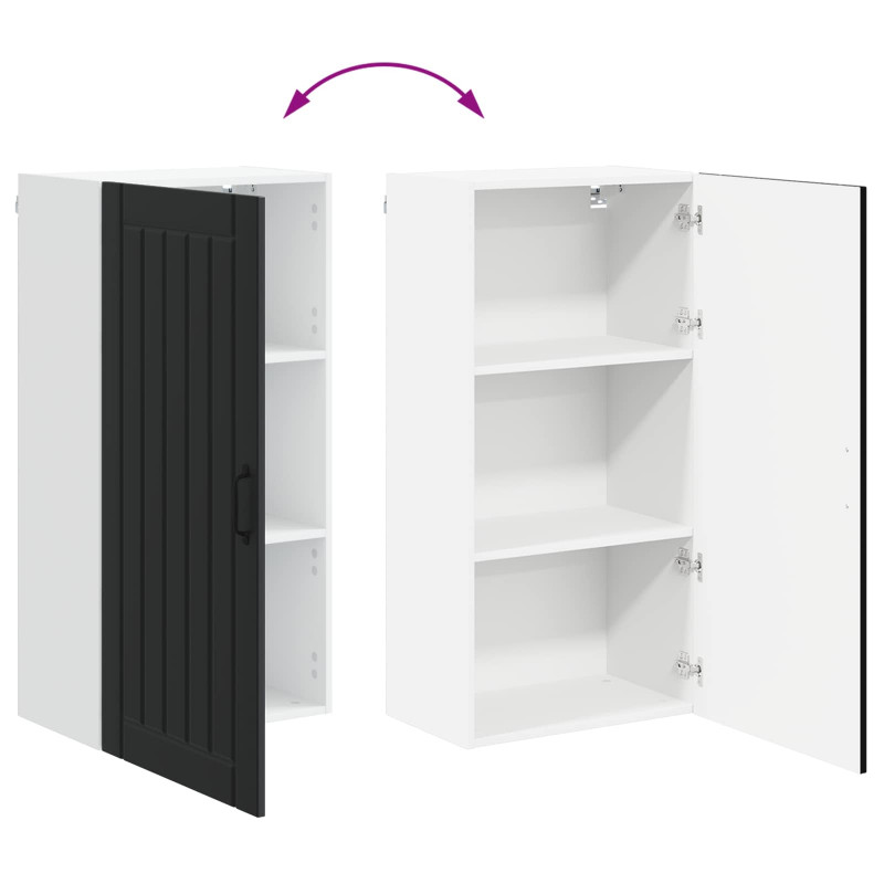 Szafka kuchenna Czarny 50 x 31 x 100 cm Materiał drewnopochodny