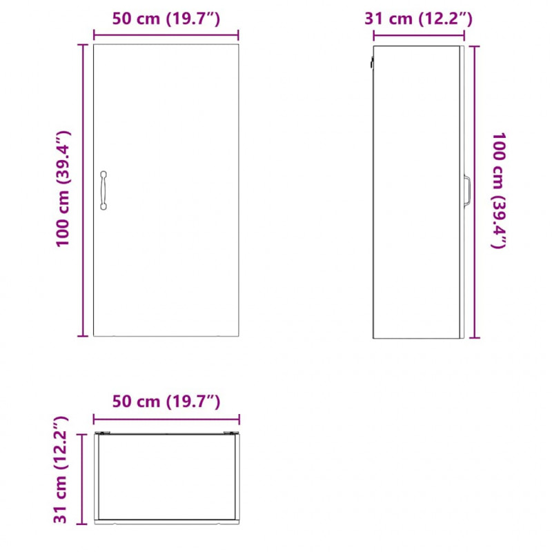 Szafka kuchenna Czarny 50 x 31 x 100 cm Materiał drewnopochodny