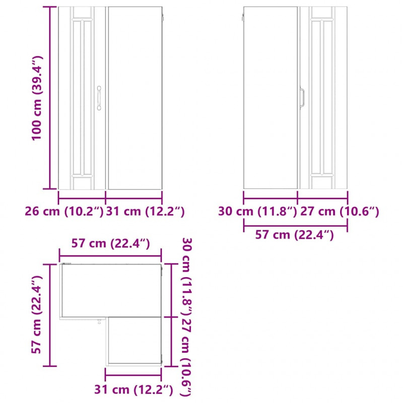 Szafka kuchenna Czarny 57 x 57 x 100 cm Materiał drewnopochodny