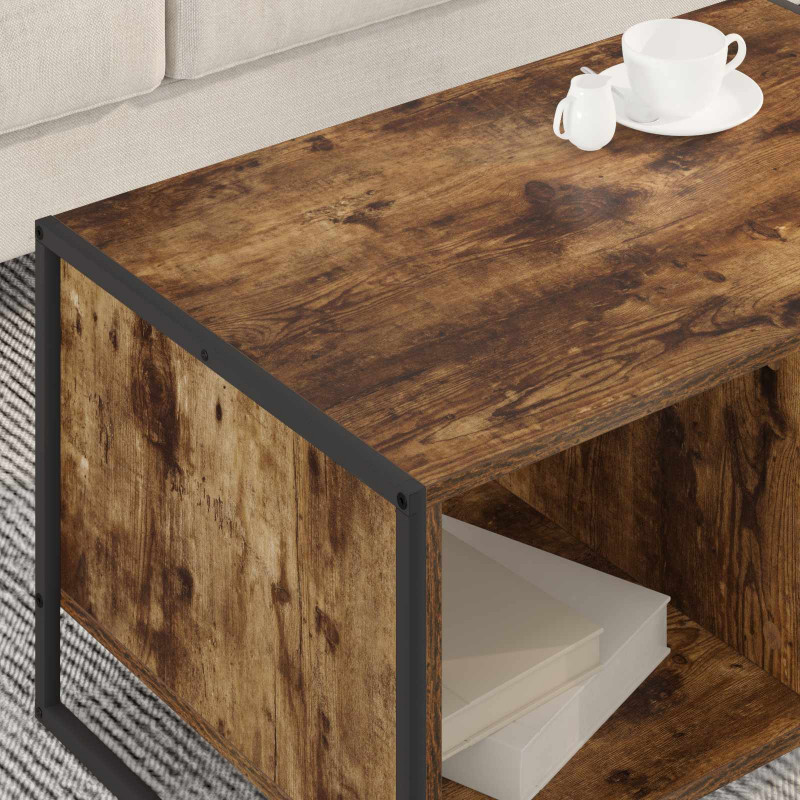 Stolik kawowy Dąb dymny 80 x 50 x 40 cm Materiał drewnopochodny