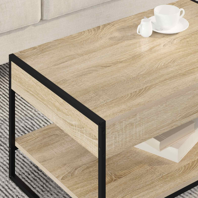 Stolik kawowy Sonoma 80 x 50 x 40 cm Materiał drewnopochodny