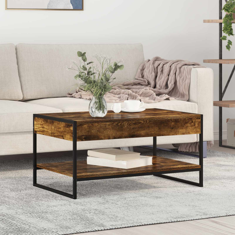 Stolik kawowy Dąb dymny 80 x 50 x 40 cm Materiał drewnopochodny