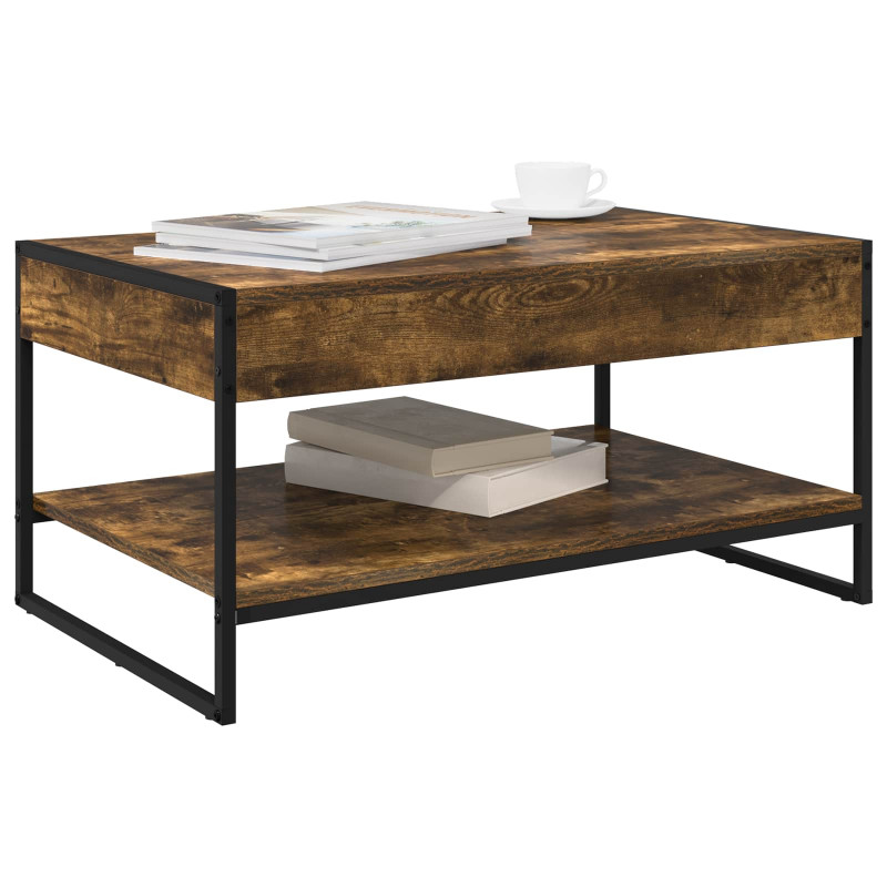 Stolik kawowy Dąb dymny 80 x 50 x 40 cm Materiał drewnopochodny