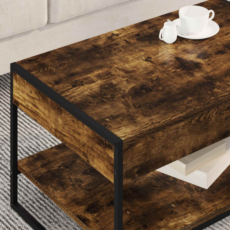 Stolik kawowy Dąb dymny 80 x 50 x 40 cm Materiał drewnopochodny