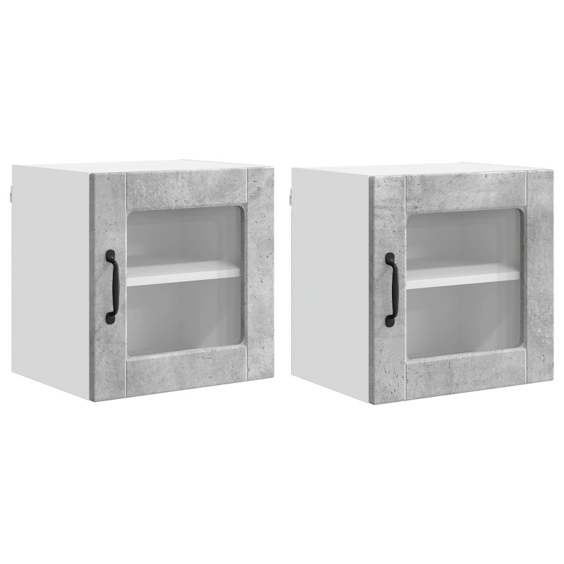 Szafka kuchenna z półką 2 pcs Betonowy szary 40 x 31 x 40 cm