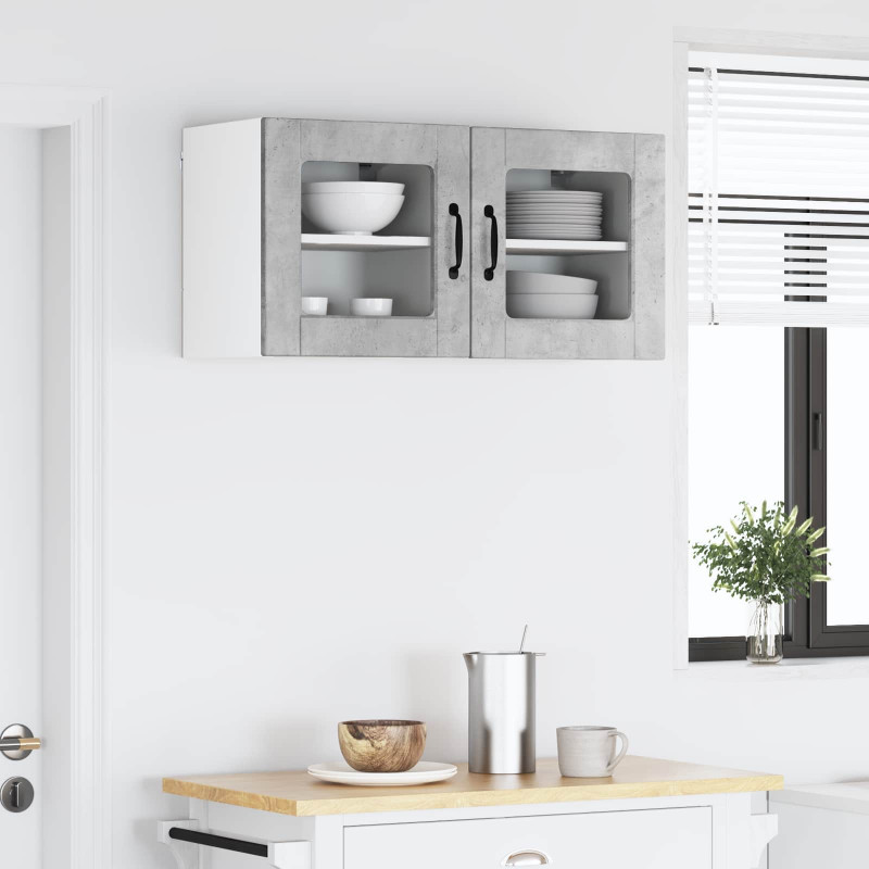 Szafka kuchenna z półką 2 pcs Betonowy szary 40 x 31 x 40 cm
